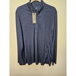 Adidas Women's Lightweight Mélange Quarter-Zip Pullover - A476 Navy‎ Blue 3XL